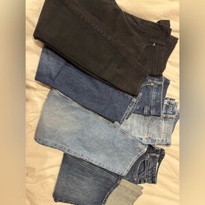 Men's Black and Blue Jeans